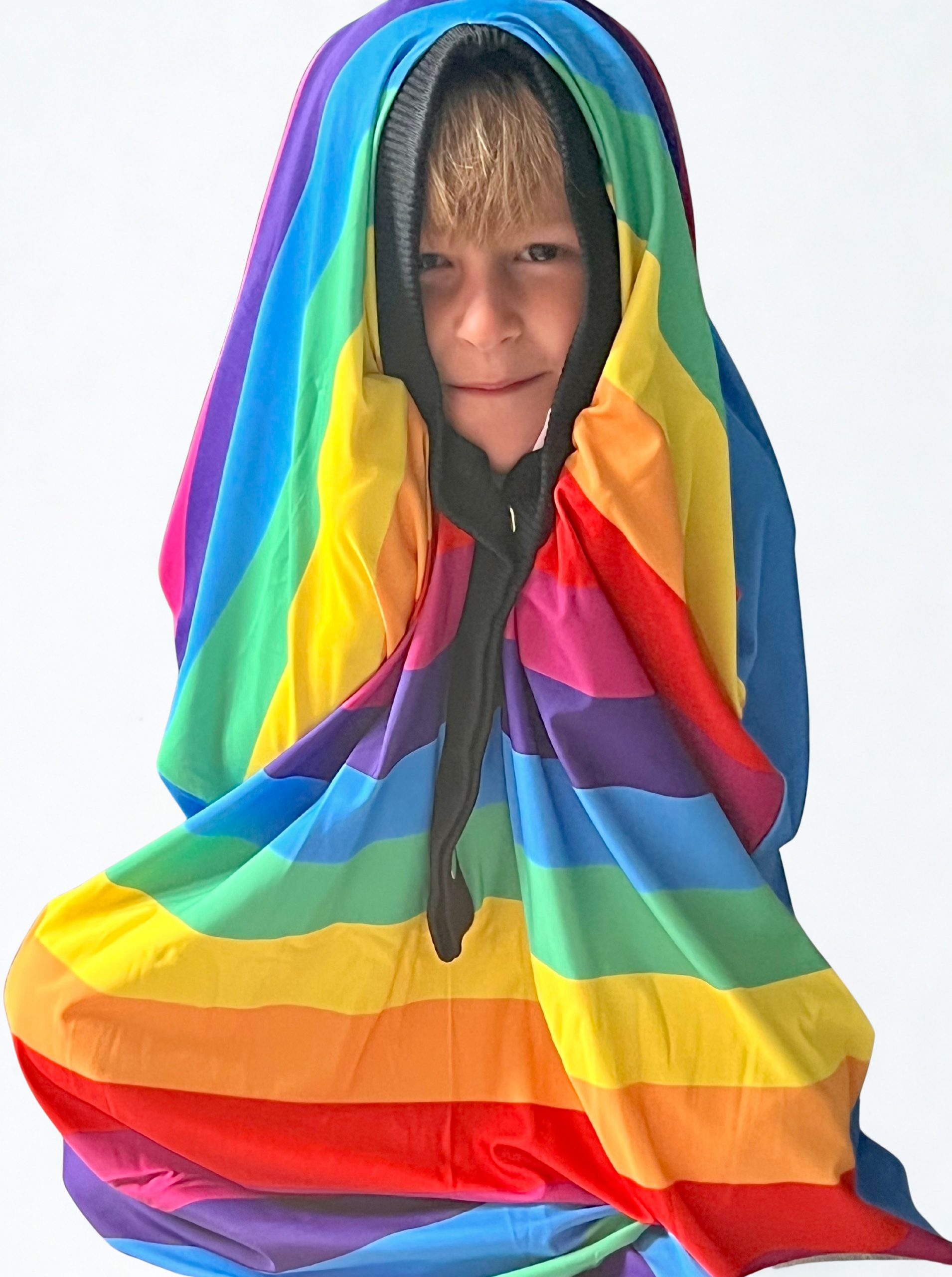 Sensory Hugs Rainbow Body Sock – Stretchy Lycra Sensory Body Sock for Deep Pressure & Sensory Play - Image 4