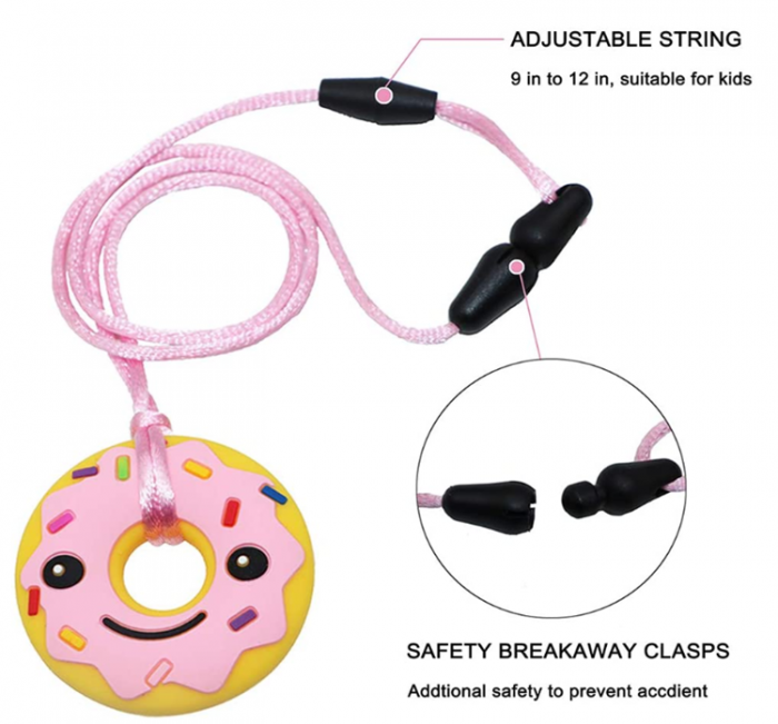 Sensory Donut Design Chew Necklaces Autism Biting Bite Aid. 3 colours ...