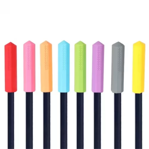 Silicone Pencil Toppers Chewable Pen Cap Teether Sensory Chew Toy.