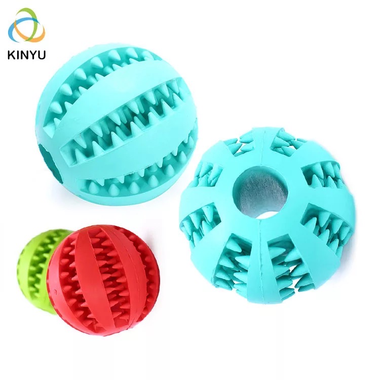 Set of 4 6cm Dog Rubber Balls. Pet, Fetch, Food, Teething, Treat