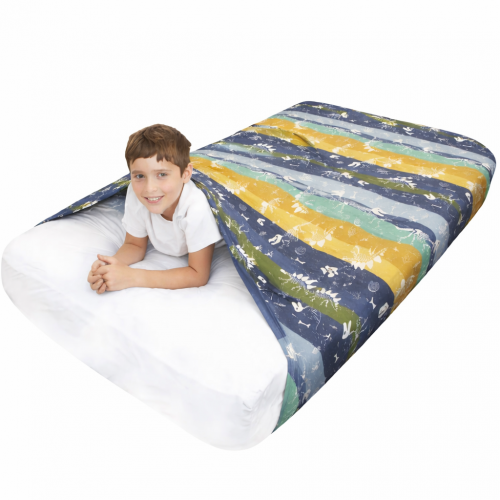 🛏️ Sensory Hugs Dinosaur Cotton Compression Sheet – Calming Sensory Bedding