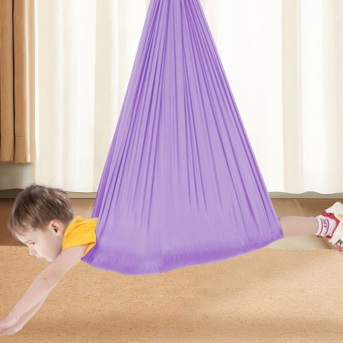 Sensory Hugs Purple Stretchy Sensory Swing Cuddle Hammock – Soft Polyester/Spandex