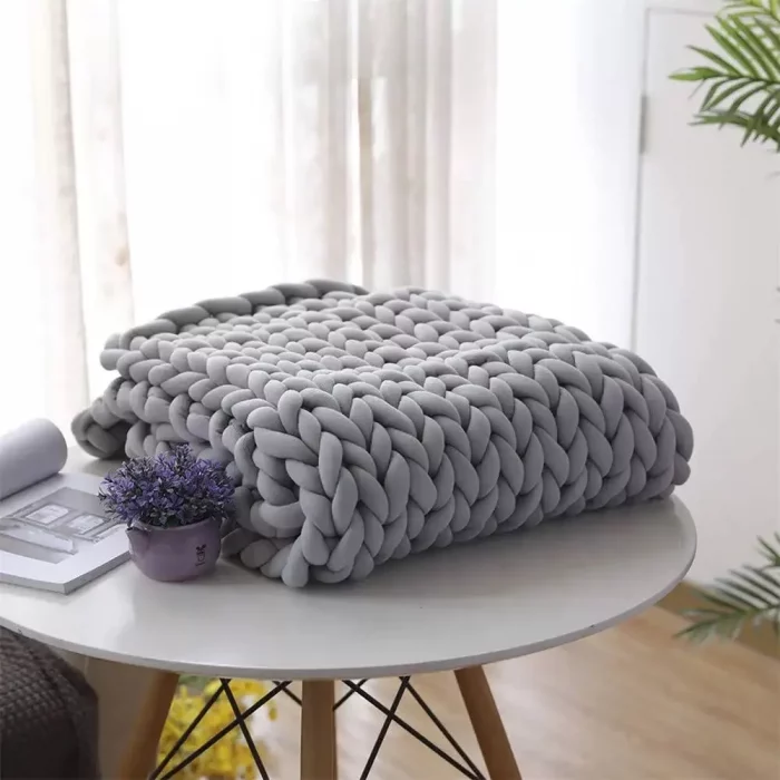 SPECIAL OFFER. Weighted Knit Blanket, Anxiety Relief, Heavy Sensory Knitted Blanket, Grey, Heavy Comforter, Sleep Helper. 7lb or 10lb - Image 2