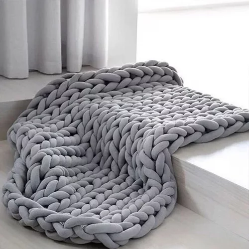 SPECIAL OFFER. Weighted Knit Blanket, Anxiety Relief, Heavy Sensory Knitted Blanket, Grey, Heavy Comforter, Sleep Helper. 7lb or 10lb