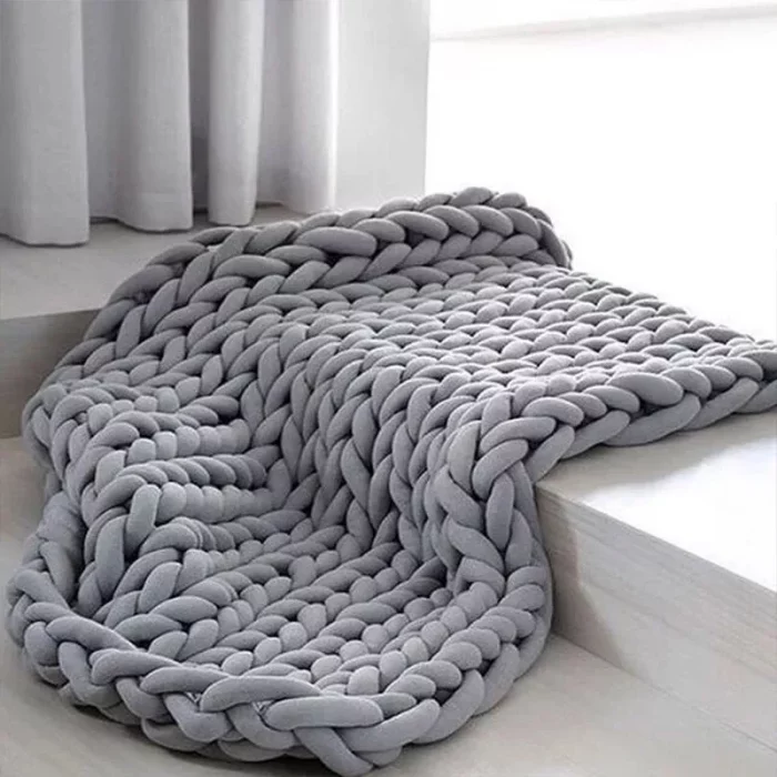 SPECIAL OFFER. Weighted Knit Blanket, Anxiety Relief, Heavy Sensory Knitted Blanket, Grey, Heavy Comforter, Sleep Helper. 7lb or 10lb