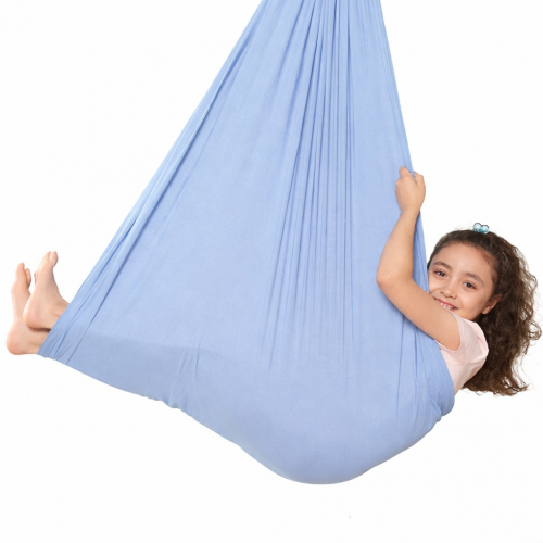Sensory Hugs Blue Stretchy Sensory Swing Cuddle Hammock – Soft Polyester/Spandex