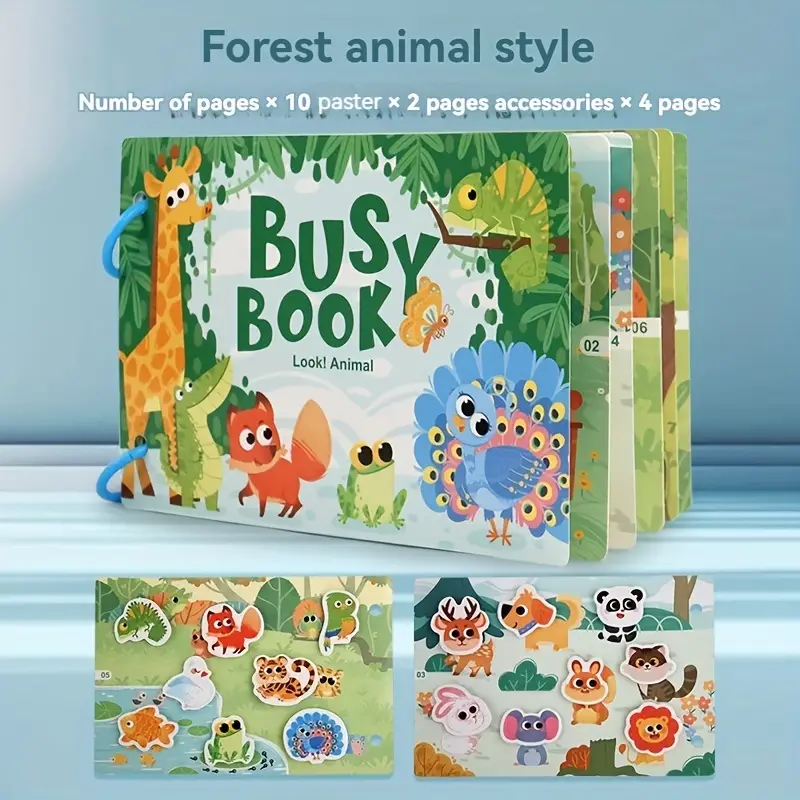 Busy Books. Look Animals, Hello Dinosaur & Go Vehicle. Build Fine Motor Skills. - Image 12