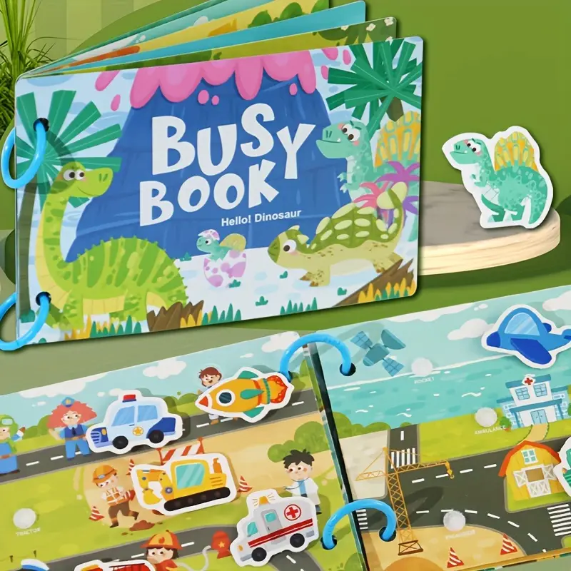 Busy Books. Look Animals, Hello Dinosaur & Go Vehicle. Build Fine Motor Skills. - Image 10