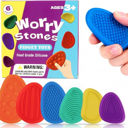 Set, 6pcs. Textured Sensory Worry Stones.
