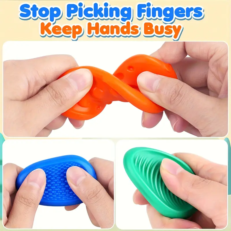 Set, 6pcs. Textured Sensory Worry Stones. - Image 5