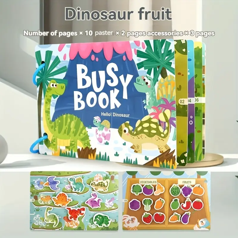 Busy Books. Look Animals, Hello Dinosaur & Go Vehicle. Build Fine Motor Skills. - Image 4