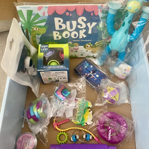 Sensory Fidget Toy Set / Box of 16 Pieces including spinning metal cube (normally £10 on its own).