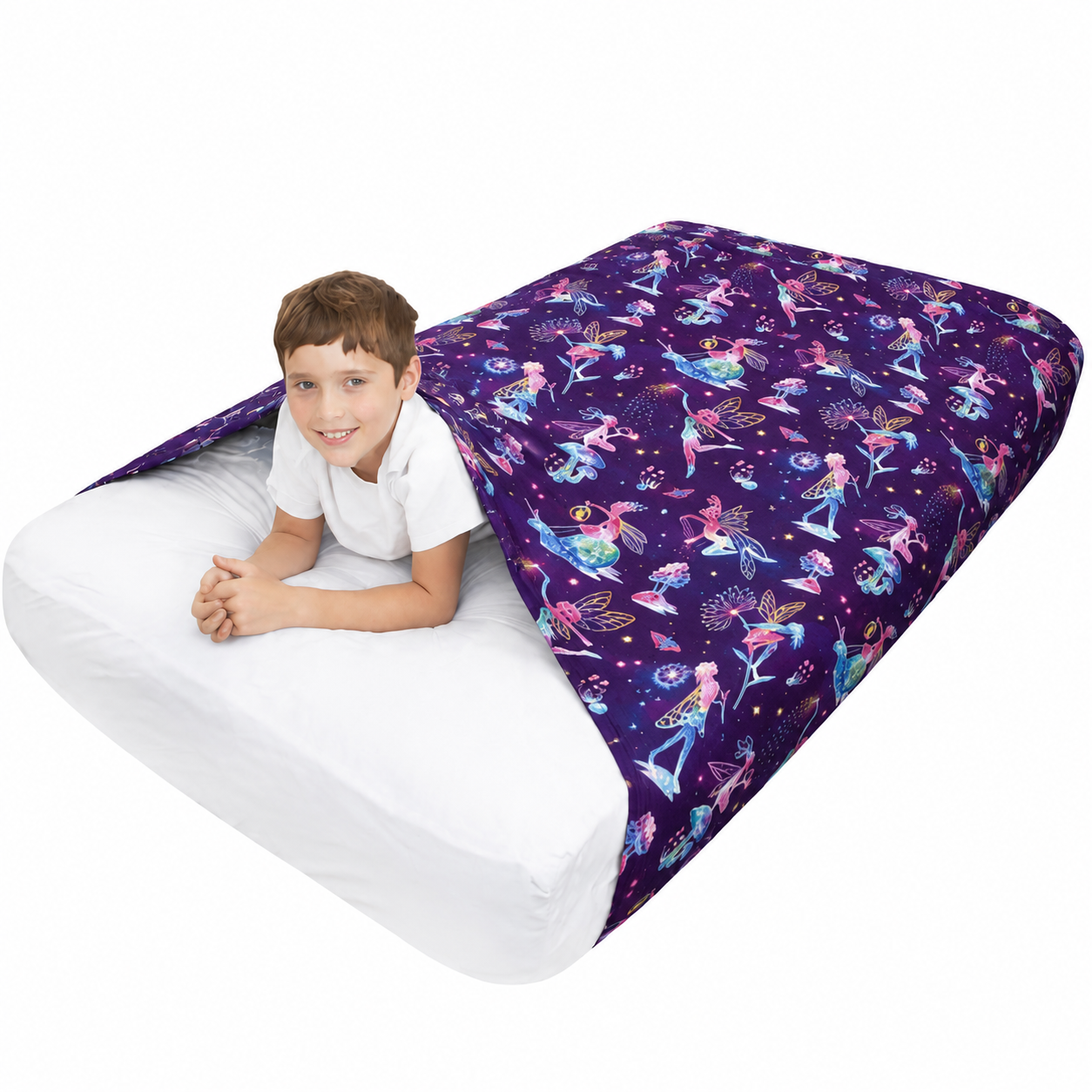 🛏️ Sensory Hugs Fairy Cotton Compression Sheet – Calming Sensory Bedding